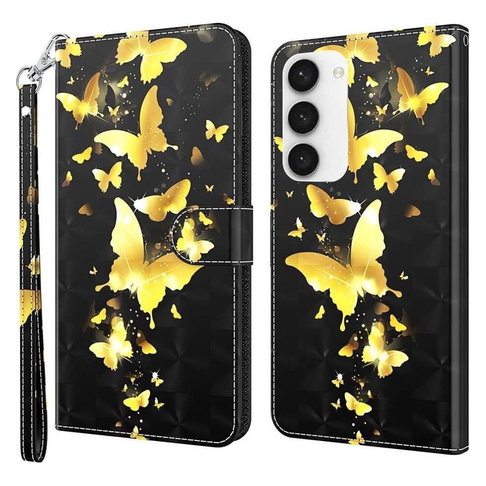 Cover-Discount Galaxy S23+ - Etui Glitzer Effekt Schmetterling gold (Samsung Galaxy S23+) (660116058C)