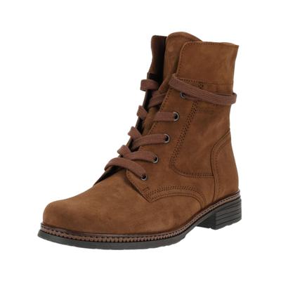Schnürstiefelette GABOR "Gabor Stiefelette Veloursleder", Damen, Gr. 38,5, braun (reh), Veloursleder, Schuhe Schnürstiefelette