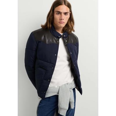 Wintermantel PEPE JEANS "Wintermantel CONTRAST YOKE PUFFER", Herren, Gr. S, blau (dulwich blau), 100% Polyamid, Mäntel Wintermantel