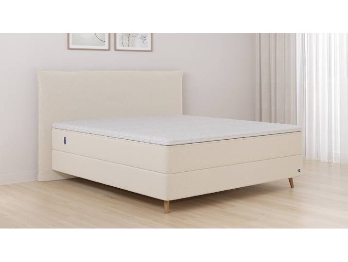 BRUNO Boxspringbett Premium 160x200cm in Beige Matratzen-Härtegrad: Links H2 / Rechts H2 mehrfach ausgezeichnet in Design & Qualität