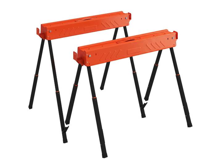 Homcom Sägebock 2er Set Metall EVA Orange, 50x85.5x93 cm, Elektrogeräte