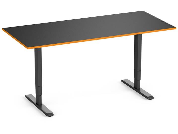 Primus Gamingschreibtisch Rechteck, Schwarz Silk-Touch Sundown 180x80
