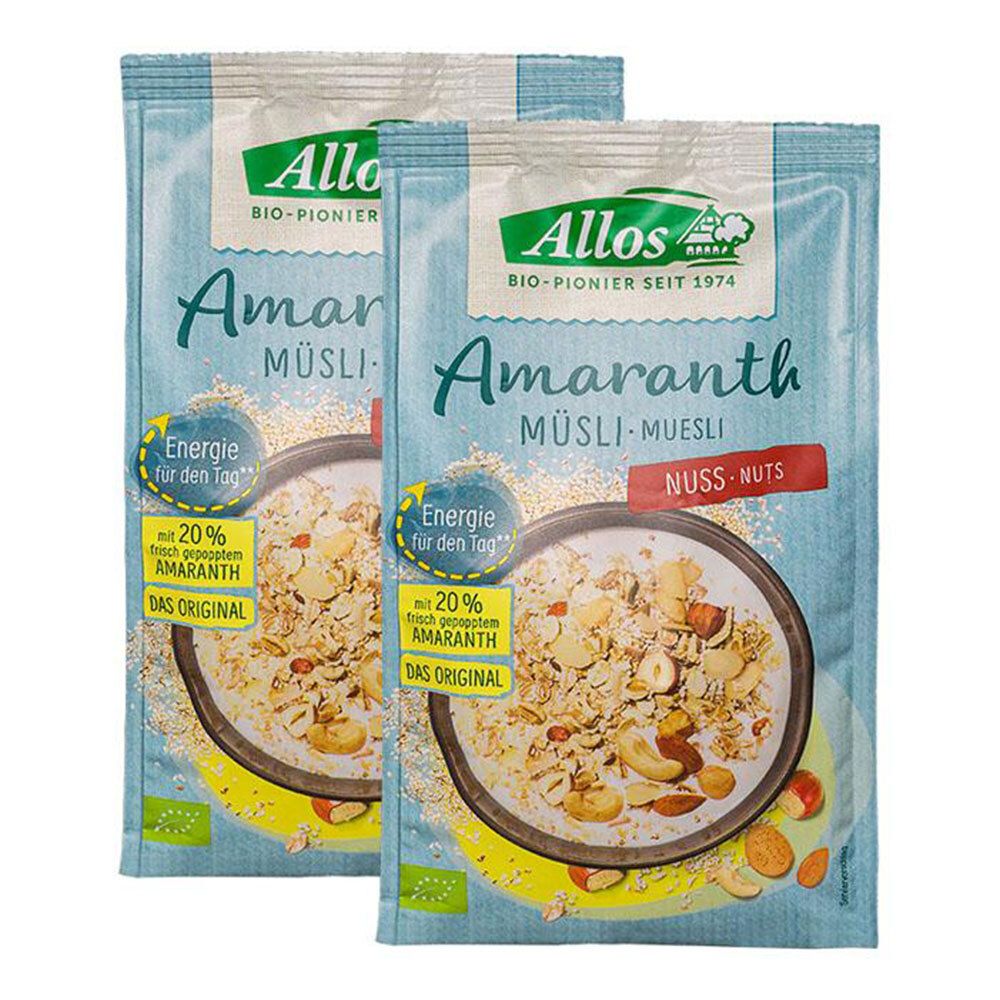 Allos Bio Amaranth Müsli, Nuss 2x375 g Müsli