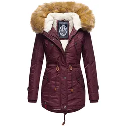 NAVAHOO Damen Hochwertiger Wintermantel Winterparka mit großem Kunstfell La Viva