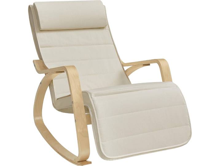 Schaukelstuhl Verstellbar Belastbar Wohnzimmer Beige