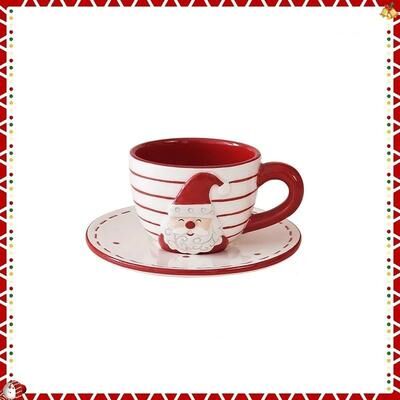 Uplifted Goods Santa Claus Ceramic Coffee Tea Set tea Cup Set