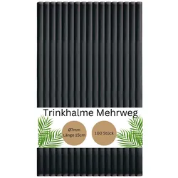 DeinPack 100 Mehrweg - Trinkhalme aus Kunststoff - Ø7mm Länge 150mm - Nachhaltig & Wiederverwendbar - Ideal für Cocktails & Drinks