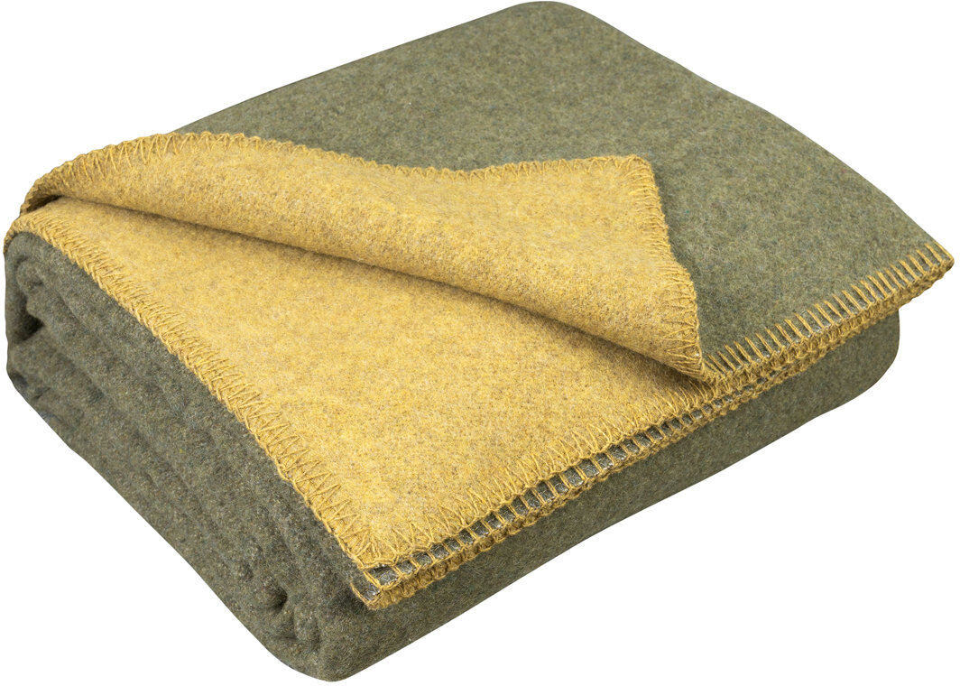 LoveYouHome Blanket Olivegreen/Mustard 130 cm W x 170 cm L