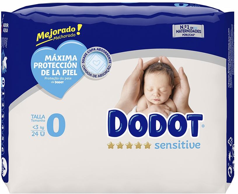 Dodot Sensitive Rn taille 0 couches moins de 3 kg 24 u
