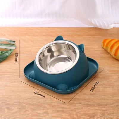 Uplift Essentials Professional Stainless Steel Anti Tipping Pet Feeding Basin blue