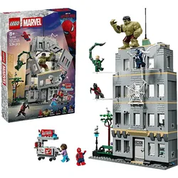 LEGO Super Heroes 76350 Großer Showdown: Spider-Man vs. Hulk Bausatz, Mehrfarbig