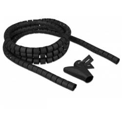 Delock Spiralschlauch Polyethylen Schwarz flexibel (Ø x L) 20 mm x 2.5 m 1 St. 18836