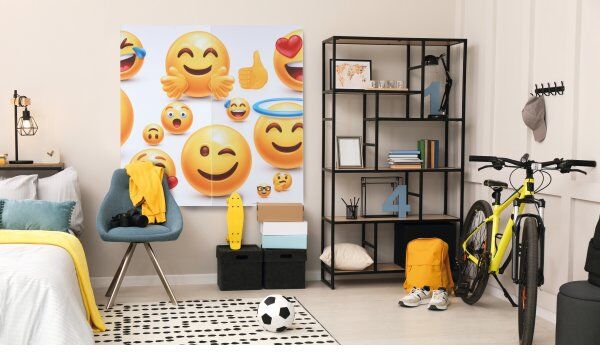 FibroTech Akustikbillede Emoji I, 9mm, 60x120cm, Hvid