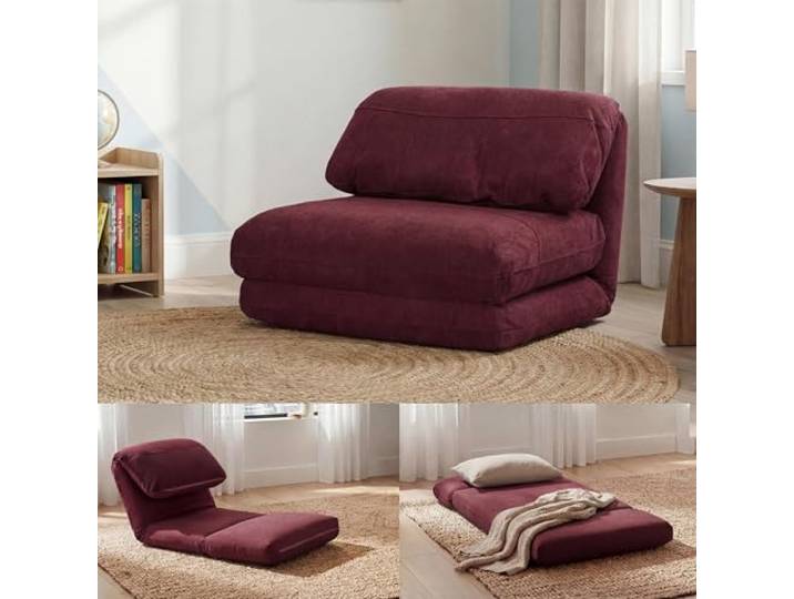 Mendler Schlafsessel HWC-E68 Stoff/Textil - Bordeaux Schlafsofa, Funktionssessel, Klappsessel, Relaxsessel