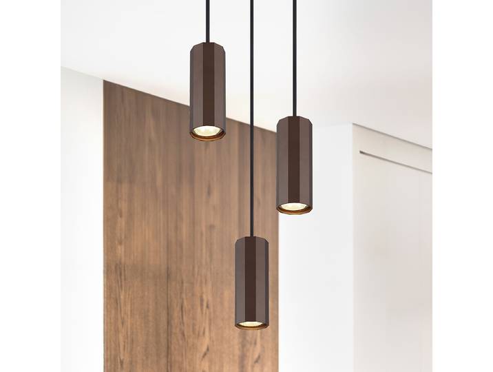 Pendelleuchte Typ D Ø 21cm Braun Material: Metall Metallart: Eisen Oberfläche Metall: Lackiert LED GU10
