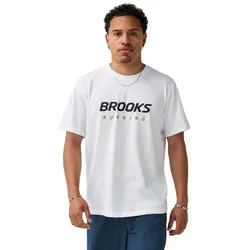 Brooks Herren Graphic Short Sleeve weiß