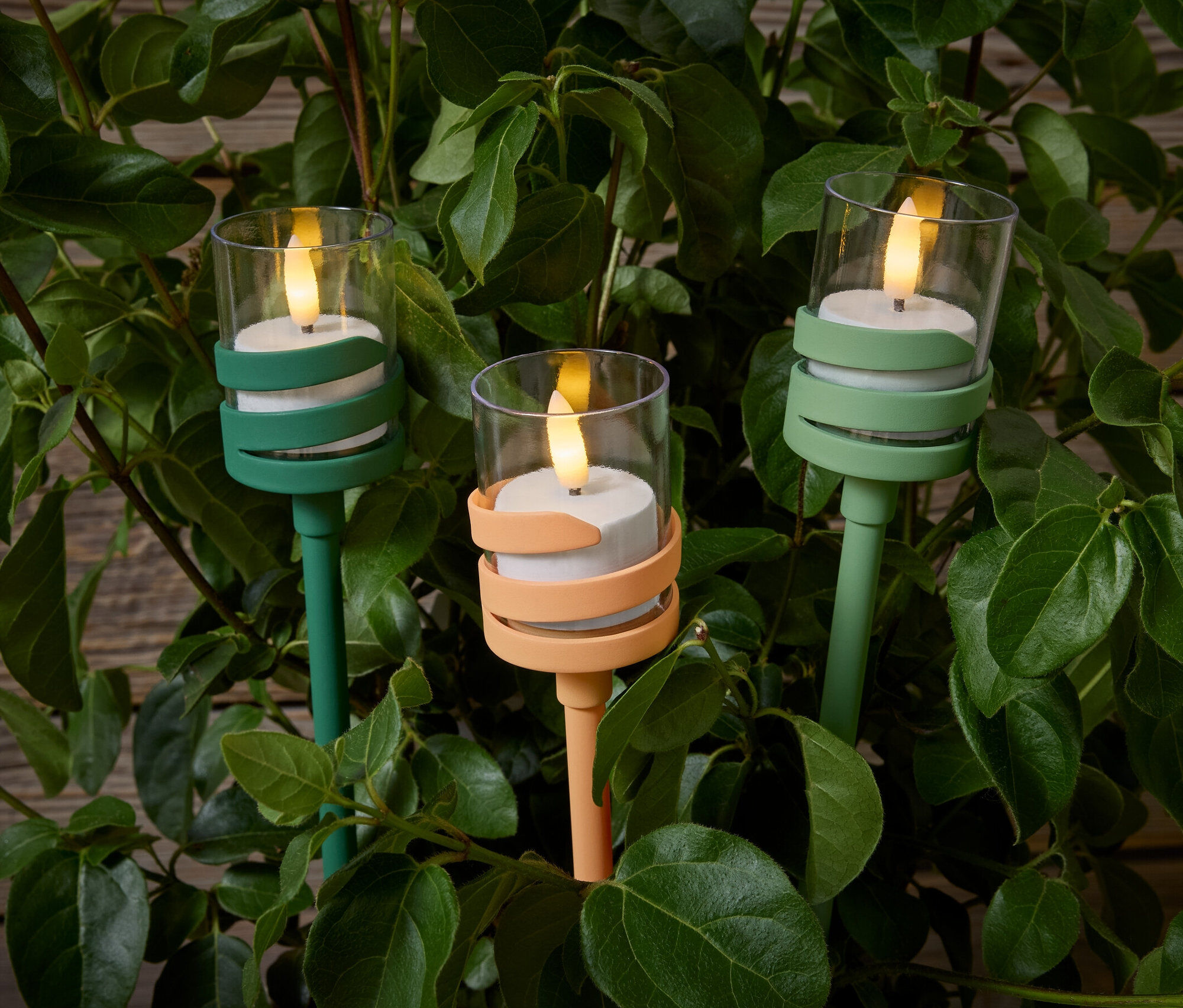 Tchibo - 3 LED-Outdoor-Spiesse - hellgrün