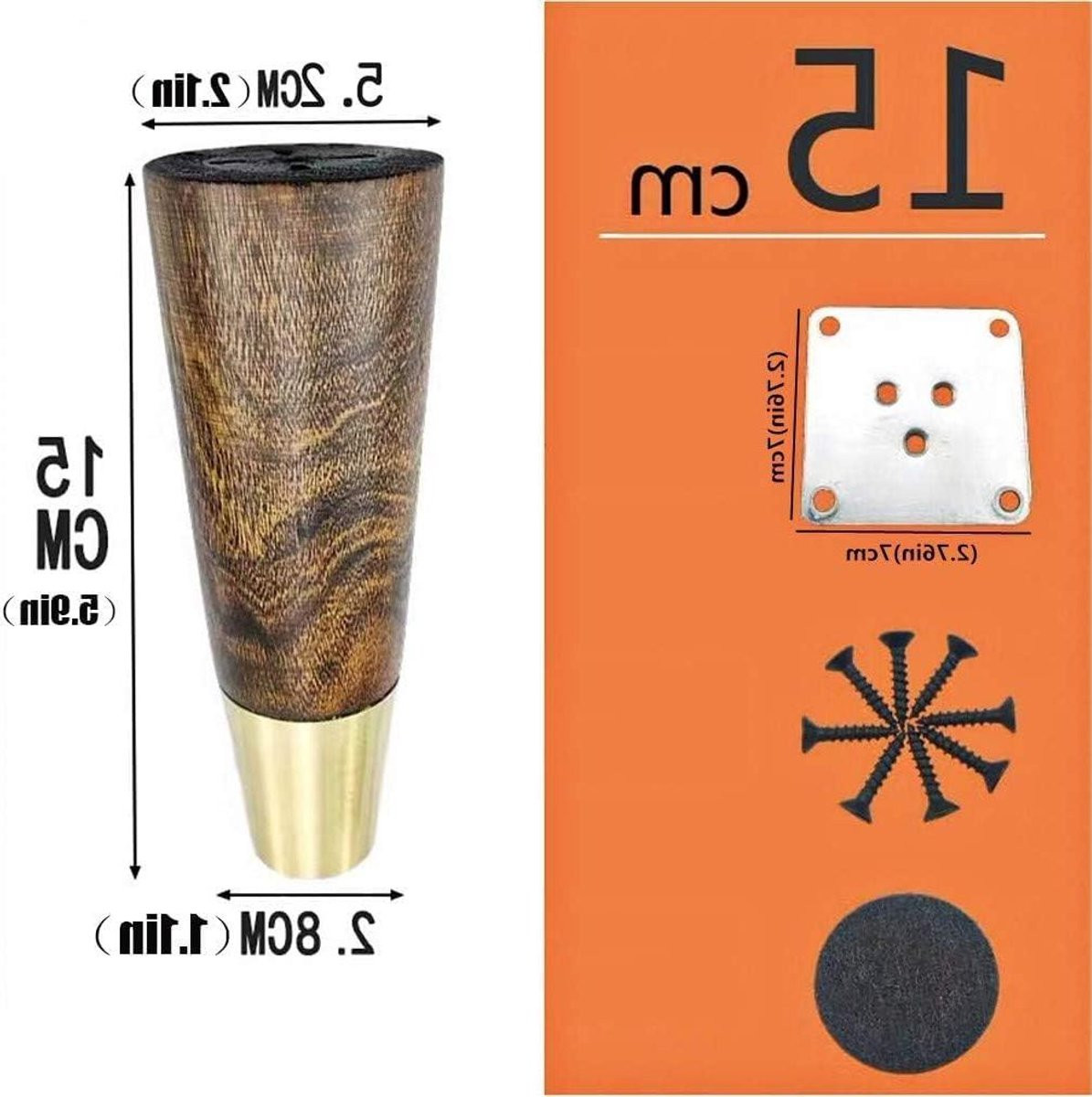 Set van houten meubelpoten van massief rubberhout, antiek, Hoogte: 15 cm