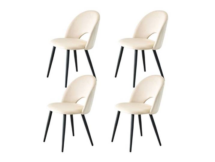 Lot de 4 chaises - DOWISDOLY - Chaises de salle à manger - Élégance (Beige) - Chaises en velours