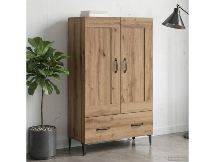 RJPLMFV Moderne Vitrine mit 2 Fächern, 70 x 31 x 115 cm Holzwerkstoff, wendbare Tür, mit Schublade, modernes Design, Aufbewahrung für Wohnzimmer