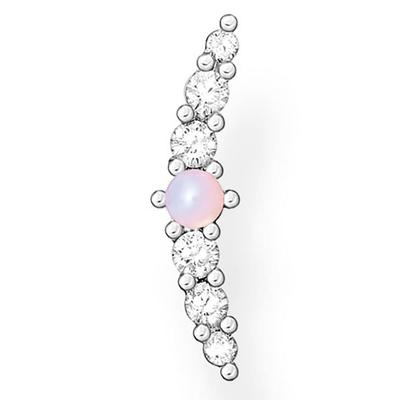 Single-Ohrstecker THOMAS SABO "Opal-Imitation, H2182-166-7", silber (silberfarben, mehrfarbig, mehrfarbig), Ohrringe, Damen, Silber 925 (Sterlingsilber), mit Glas-Keramik Stein, Zirkonia (synth.)