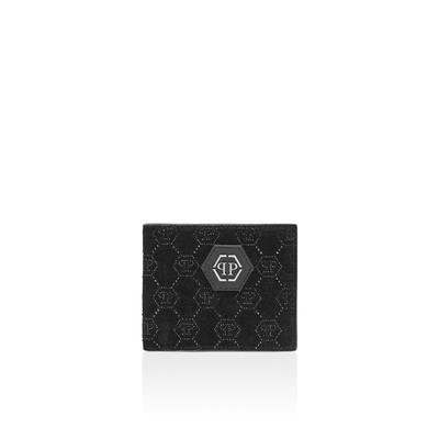 Clutch PHILIPP PLEIN "Monogram Mit Schmucksteinen", Damen, schwarz (0202, schwarz, schwarz), Taschen