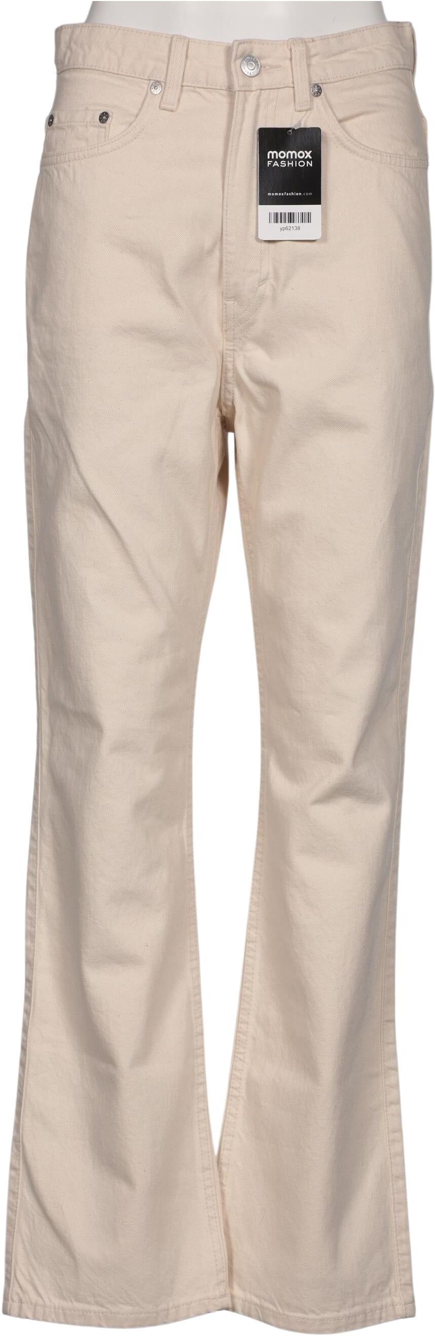 Weekday Damen Jeans, Cremeweiß, Gr. W28, Baumwolle / Hanf - Second Hand