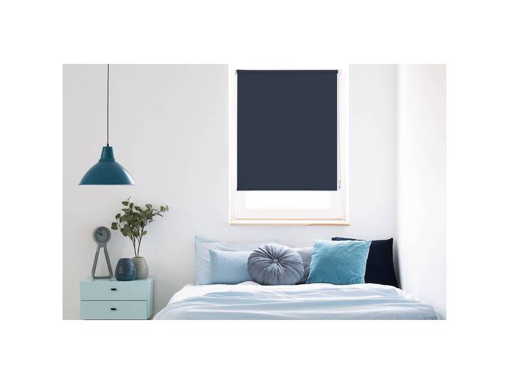 Klemmfix Rollo Blickdicht 75 x 160cm Blau/Dunkelblau