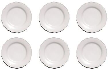 "Abode Homewares Scallop NewWave Melamine Salad Plate - Cream - 8.7"" - Set of 6"