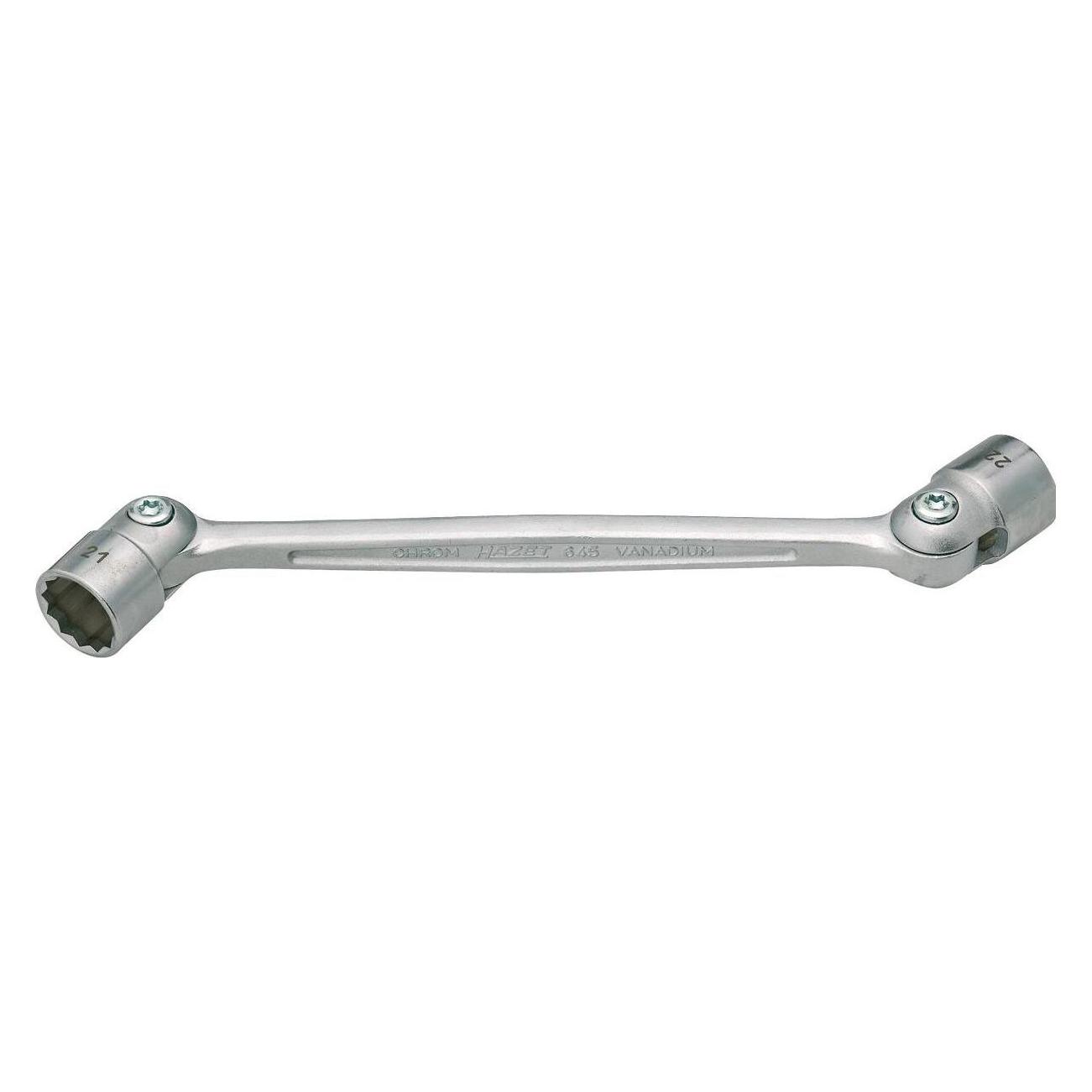 Hazet Doppel-Gelenksteckschlüssel 645-16X17 Aussen Doppel-Sechskant Profil 16 x 17 mm (16 mm, 17 mm) (645-16X17)