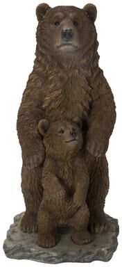 Hi-Line Gift Standing Mother & Baby Brown Bears