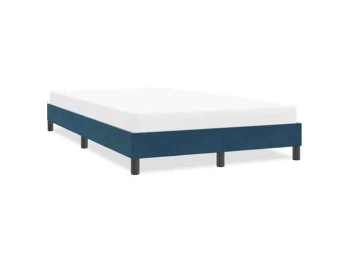 Samt weiches Lattenrost Schlafzimmer Bettgestell Blau 120x210 cm Bettgestell ohne Matratze Dunkelblau 120x210 cm Samt Komfort Polsterbett mit Lattenrost Stabil Holz Lattenrost Schlafzimmer
