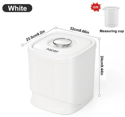 Uplifted Goods 6 KG Sealed Rice Storage Box With Dispenser And Insect Proof Lid 6kg White