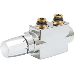 MERT Design Anschlussarmatur Ventilhahnblock Weiss/Chrom Badheizkörper