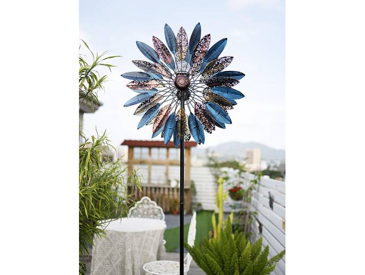 Décor de jardin extérieur de moulin à vent, lumières solaires, chalet de vacances, essoreuse de jardinage extérieur, ornement de girouette, personnalisé