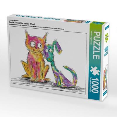 CALVENDO Puzzle Ein Motiv aus dem Kalender Bunte Freu(n)de an der Wand 1000 Teile Puzzle quer | 1000 Teile Lege-Größe 64 × 48 cm Foto-Puzzle für
