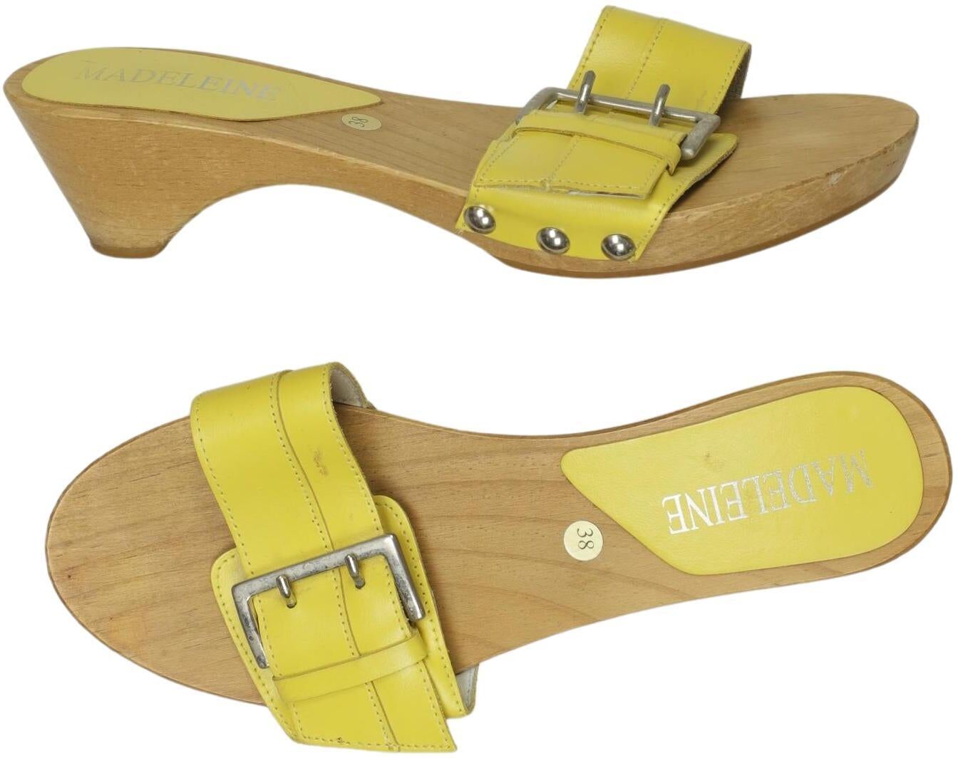 Madeleine Damen Sandalen, Gelb, Gr. EU 38, Leder - Second Hand
