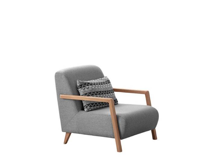 JVmoebel Sessel Harmonie zu Hause Sessel in Grau aus Polyester mit ergonomischer Form (1-St., Sessel), Made in Europe
