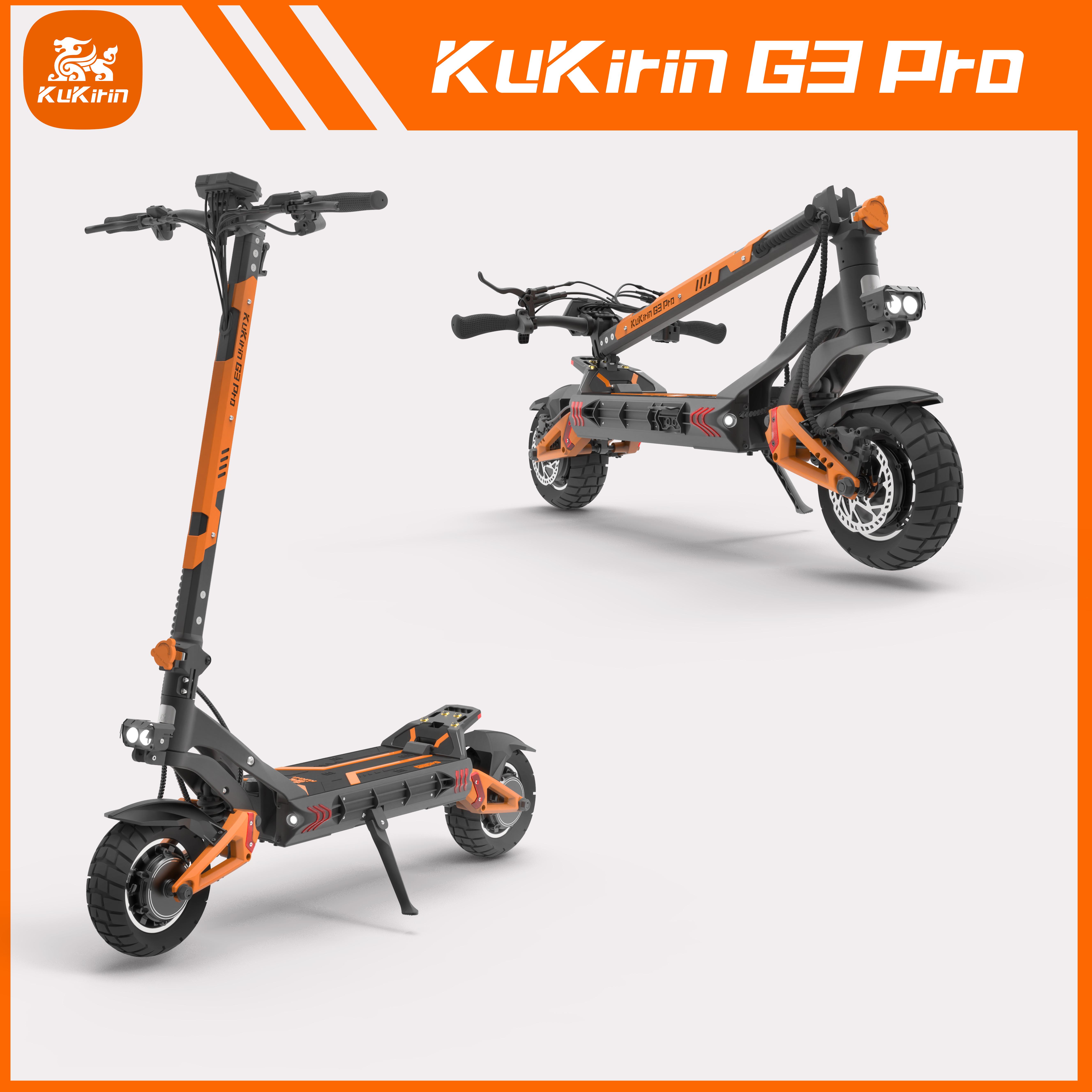 G3 Pro E-Scooter, Doppelmotor, 10-Zoll Offroad, 52 V 23,4 Ah, max. Belastung 120 kg, Reichweite bis 80 km.
