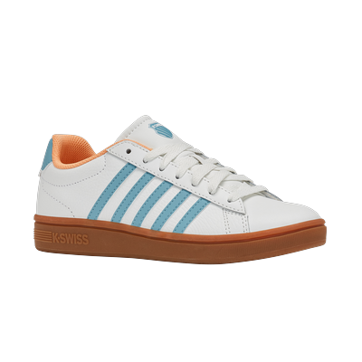 Sneaker K-SWISS "Court Tiebreak II", Damen, Gr. 38, Synthetik, blau (blan, mkblu, p), Leder, Schuhe Sneaker