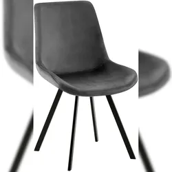 Proregal CHEFGASTRO Esszimmerstuhl PUERTO ESCONDIDO Samt HxBxT 89x53x59cm Samt Dunkelgrau Küchenstuhl