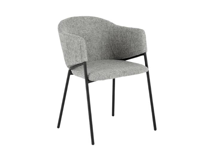 Design Esszimmerstuhl „Noblesso“ mit Armlehnen Chenille Grau / Schwarz Invicta Interiors