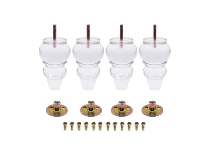 MTMXALBBR 4 Stück Acryl-Möbelbeine, 11,9 cm, klare Kürbisform, Sofa, Schrankfüße mit M8-Schraube for Bett, Hocker, Stuhl