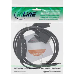 INLINE USB 2,0 zu 2x Seriell Adapterkabel Stecker A an 2x 9pol SubD ST, 1,5m