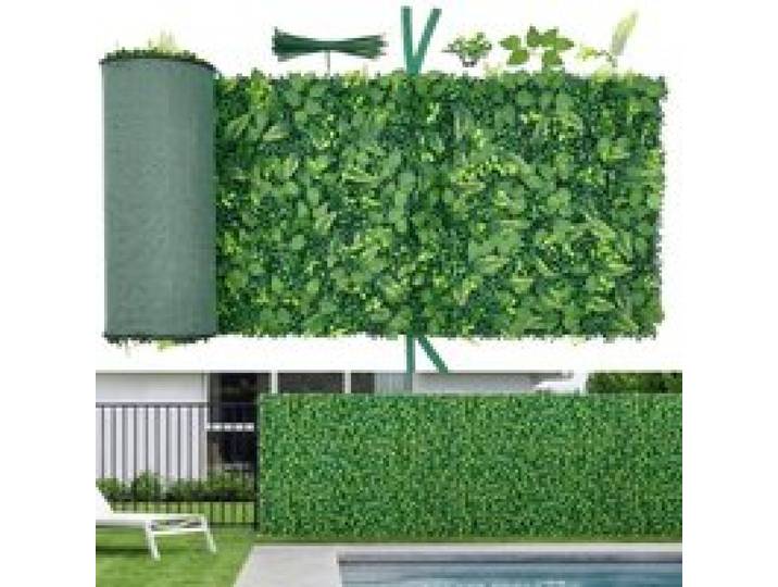 VEVOR Mur Végétal Artificiel 248,3x61 cm Haie Artificielle Lot de 4 Panneaux de Feuillage Artificiel Brise Vue de Balcon pour Décoration, Mariage, Intérieur et Extérieur, Clôture de Jardin, Terrasse