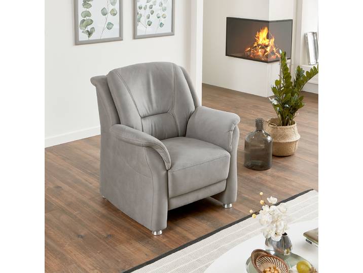Sessel Grau Microfaser Felia 90 x 100 x 89cm