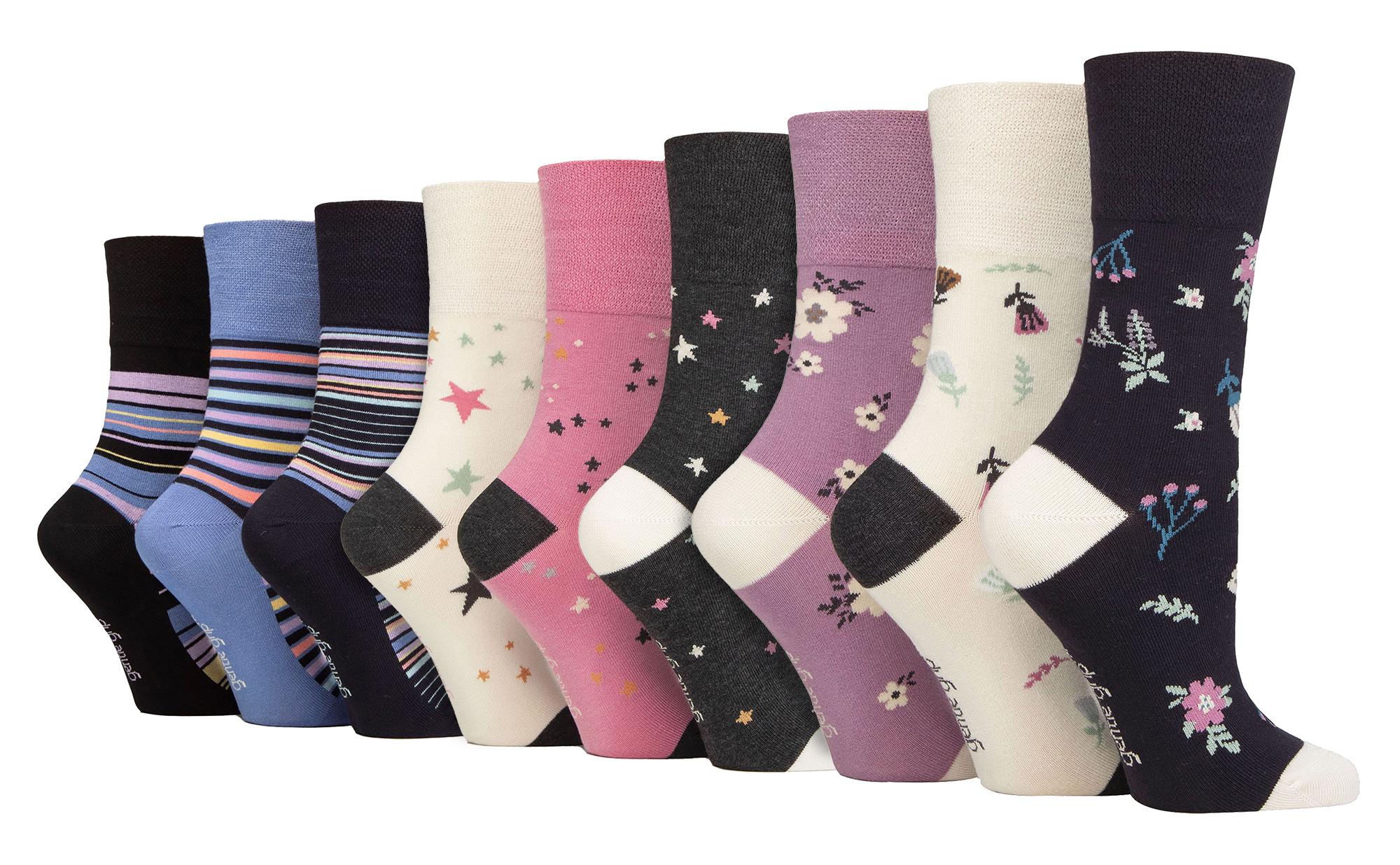 Gentle Grip - Dames 9 Pak Bamboe Sokken - SOLRM404142