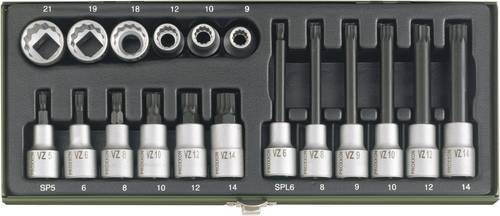 Proxxon Industrial Steckschlüssel-Bit-Einsatz-Set 1/2 (12.5 mm) 18teilig 23 296