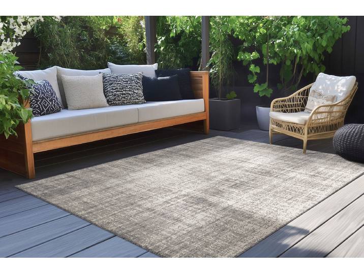 Tapis à poils courts Nibru 625 Argenté/Argenté 60 x 110cm Tissu structuré