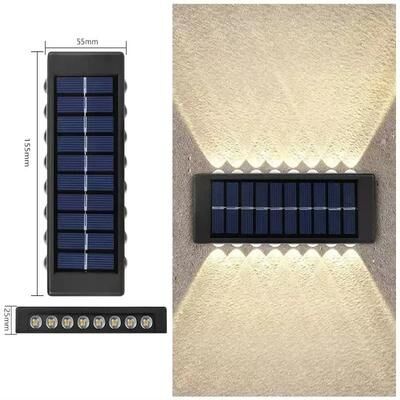 Uplift Picks Solar Wall Lights With Up Down Beams For Elegant Outdoor Ambience warm 16 Led 1 Pc